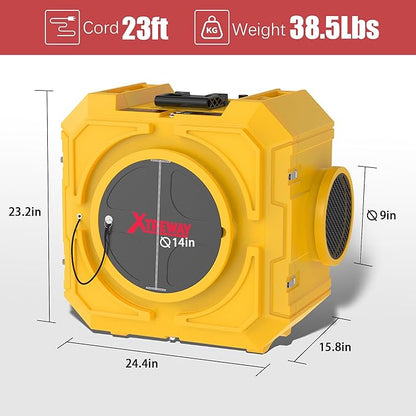 800CFM Hepa Air Scrubber with 3-Stage Filtration, Stackable Negative Air Machine, Commercial Air Purifier with MERV-10/HEPA/Carbon Filters for Water Damage, Construction, Industrial and Home Use