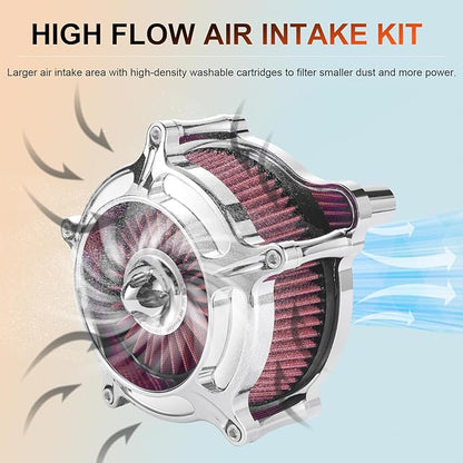 Air Filter Cleaner for Harley Davidson Softail Touring Street Road King Glide Trike for Harley Davidson Air Intake Filters Milwaukee-Eight M8 Engine 114 117 2017-2023 Red