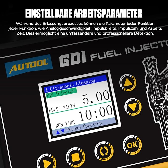 AUTOOL Automotive 6-Cylinder 110V GDI Fuel Injector Cleaning Machine,EFI Fuel Injector Cleaner Kit Tool,FSI Fuel Injector Tester Cleaner for All Petrol and Car Motorcycle