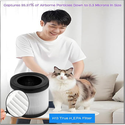 Replacement Filter For InvisiClean Stella IC-2010 Air Purifiers: 3 Pack H13 True H-EPA Activated Carbon filters used for Bedroom and Office bedroom, living room, kitchen or office