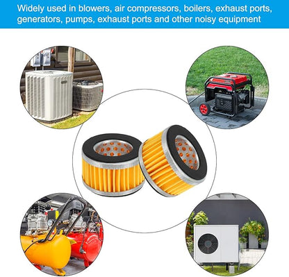 PATIKIL 2.6 x 1.6 Inch Air Compressor Intake Paper Filter 4 Pack Piston Type Air Filter Elements Replacement for Blowers Generators Filter Particles to Reduce Noise, Yellow