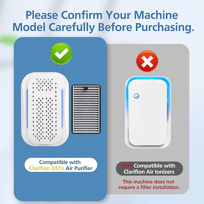 For DSTx HEPA + Carbon Filters Replacement Compatible with Clarifion DSTx Mini Personal Portable Air Purifiers for Home, Bedroom and Pets, Works for Dust, Smoke,Odors and Airborne Particles, 4 Pack