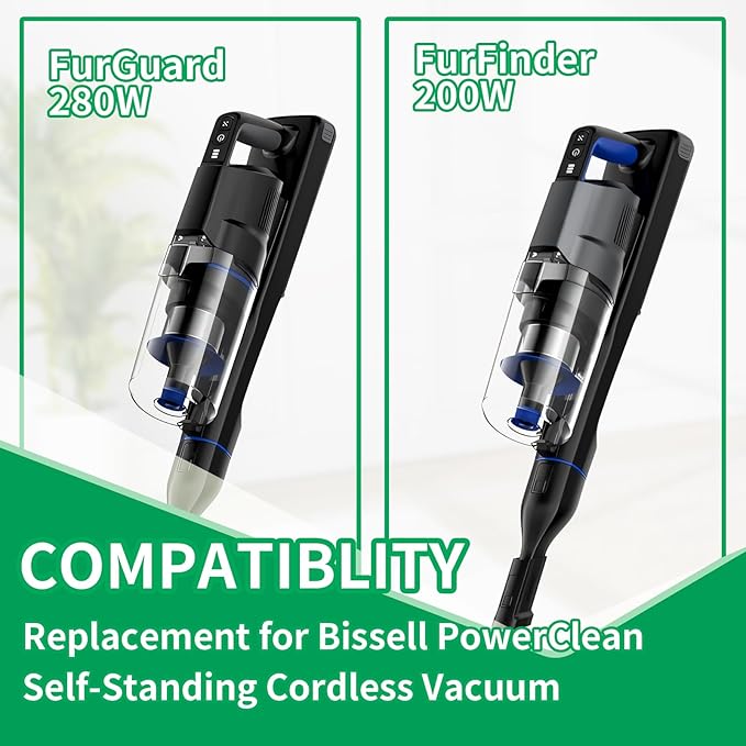 Replacement HEPA Filters for Bissell PowerClean Cordless Vacuum 4039, 4241, 4052, 4026, 4137, 4031, 4051, 4205, 2 HEPA Filters, 4 Foam and 4 Pleated Pre-Motor Filters