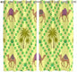 2 Panel Kitchen Cafe Curtains, Desert Sand Camels Sunlight Filtering Nature Air Through, Window Decor Tier Curtains for Living Room 80W x 63L inch Palm Trees Tropical Plants Polka Dot Yellow