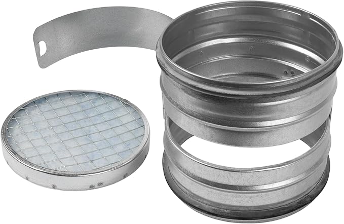 6" Inch Inline Round Duct Filter - G4 Class Filter with Mesh Screen - Dust Collection and Air Purification - Rigid or Flexible Vent Hose Filter