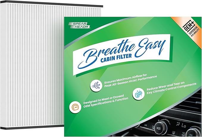 Spearhead OEM+ Particulate Breathe Easy Cabin Filter, Fits Like OEM, Provides Max Airflow & Enhanced Performance (BE-846AP)