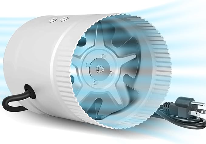 iPower Inline Booster Duct Fan 4" HVAC Exhaust Ventilation Blower with Low Noise for Bathrooms, Kitchens, Basements, Attics, Grow Tents