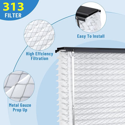 2 Pack 313 Replacement Air Filter, 20 x20 x4 Inches, MERV 13 Furnace, Compatible with AprilAire 1310, 2310, 3310, 4300 Whole House Air Purifier