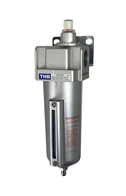 3/4" NPT Industrial Coalescing 0.01u Micron Filter Removes 99.98% of Oil, Moisture Vapor, Aerosols from Compressed Air Lines, 5oz Bowl, Manual Drain