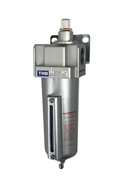 3/4" NPT Industrial Coalescing 0.01u Micron Filter Removes 99.98% of Oil, Moisture Vapor, Aerosols from Compressed Air Lines, 5oz Bowl, Manual Drain