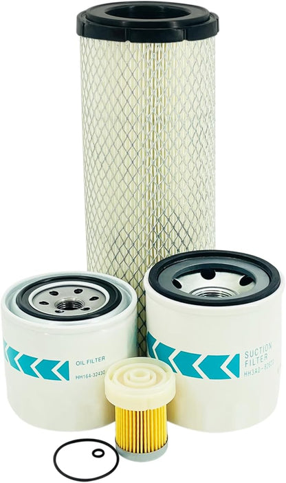 Euros TA040-93230 Air Fil-ter Maintenance Kit Fit For Kubota L2501 L2800 L3200 L3400 L3700SU L3800 HST Tractors Rep HH164-32430/HH3A0-82623 Oil/Hydraulic Suction Filter (White-TA040-93230)
