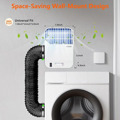 Indoor Dryer Vent Kit – 6-Layer Pro Lint Trap with Safety Vent Flap, 3 Pairs Replacement Filters, Triple Filtration System for Cleaner Air