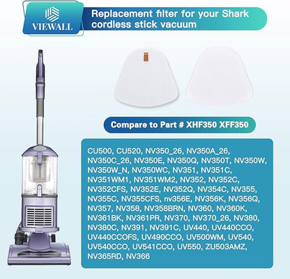 VIEWALL Filter Replacement for Shark NV360 NV352 NV356E ZU503AMZ CU500 CU520 NV350 NV351 NV352 NV355 NV357 NV358 NV370 NV380 NV391 UV440 Navigator Lift-Away Upright Vacuum Part XFF350 Felt Filter Kit