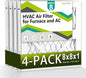 4pack 8x8x1 Air Filter MERV 8, HVAC/Furnace AC Filter Replacement, Dust Defense–Comparable with MPR 600 & FPR 5 (Actual 7.75x7.75x0.75)