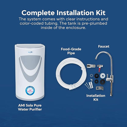 AMI Sola Pure, Under-The-Counter UV Water Purifier, Water Filter for Sink with UV and UF