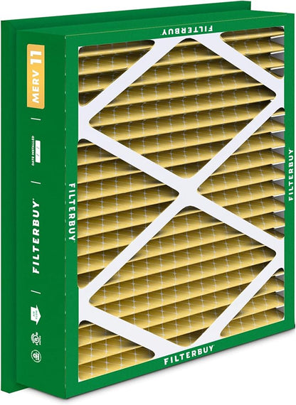 Filterbuy 20x20x5 Air Filter MERV 11 Superior Pet & Allergy Defense (3-Pack), Electrostatic Pleated HVAC AC Furnace Filters for Honeywell Return Grille FC40R1003 (Actual Size: 18.38 x 18.38 x 3.69)