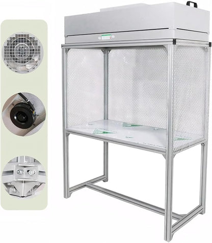 INTSUPERMAI Vertical Laminar Flow Hood Air Flow Clean Bench Workstation with HEPA Aluminum Blade Fan Rated Air Volume 706cfm Dust Free Room Workshop for Dust Free Work Operatiom 110V