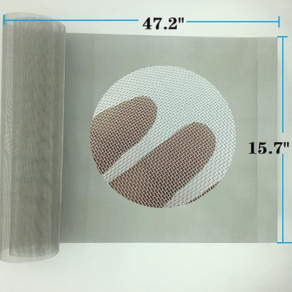 Stainless Steel #30Mesh -Size:15.7"x47.2"(40x120cm) SS304 Wire Mesh Screen,for Vent,Cage,Garden, Window Screen, Filter Mesh