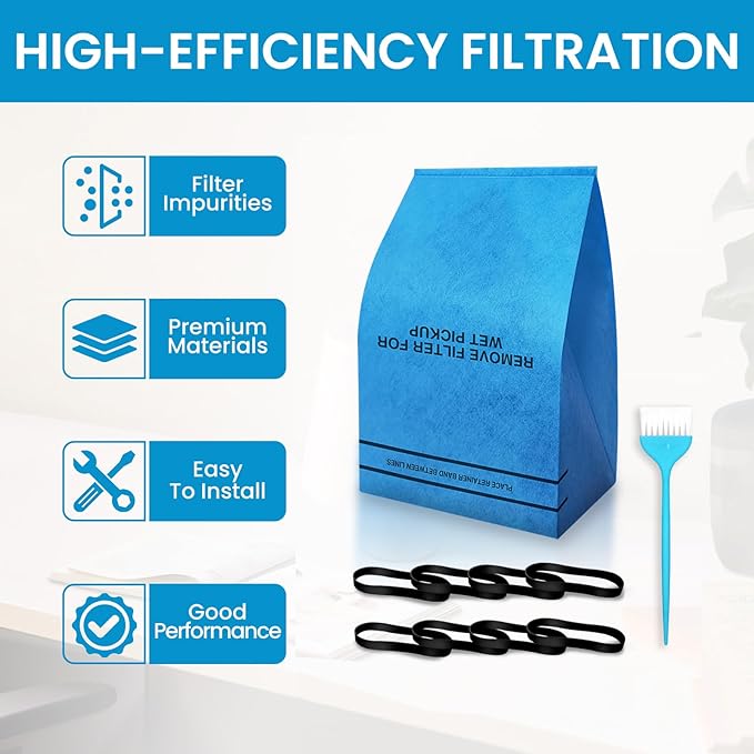 20 Pack Wet Dry Vac Filter Bags for Stinger 2.5-5 Gallon Vacuums, for MultiFit VF2000, for WORKSHOP WS01025F, for Craftsman 9-38737, for Husky, for Bucket Head, and for Bauer 3 Gallon Shop Vacs