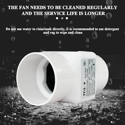 18W 12V Duct Extractor Fan 2” 50mm with 20mm PVC Pipe Interface 32 CFM Air Circulation Vent Blower for Heating Cooling Greenhouse (Color : Not Adjustable Speed, Size : 50mm/20mm)