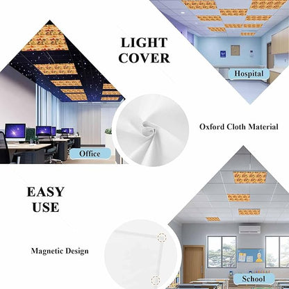 Tropical Plant Cactus Fluorescent Light Covers 4 Pack Western Cowboy Horse Sunset Desert Ethnic Magnetic Fluorescent Ceiling Lights Filters for Office Classroom Home Drop Ceiling 4x2 Feet