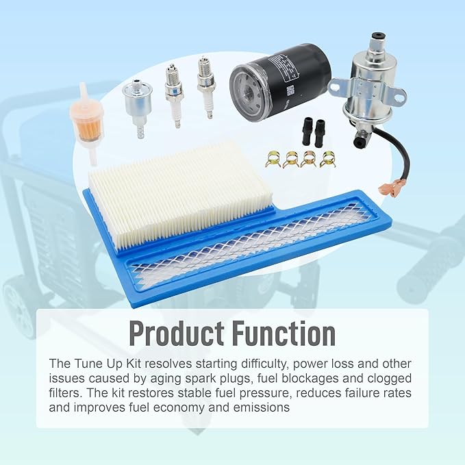 Oil Filter Air Filter Electric Fuel Pump Tune Up Kit Fit for Onan RV QG Generators 5500 7000 HGJAA HGJAB HGJAC Marquis Gold/RV QG Marquis Platinum QG EFI Engines Replace 122-0836 140-3116 E11015