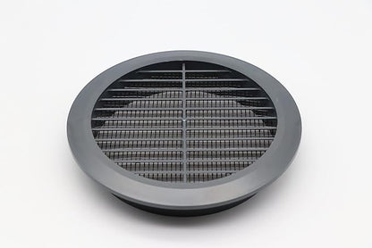Graphite/Gray 5" Inch Round Ventilation Grille with Insect mesh. (Duct 5Ø / Grille 6Ø) Ventilation Applications. Indoor and Outdoor Vent Cover. Available 3 Sizes / 4 Colors.