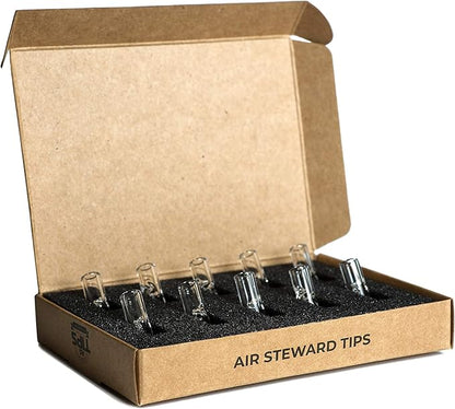 Premium Quality Glass Cigarette Rolling Filter Tips - Pack of 10 (8x25mm-Round Mouth)