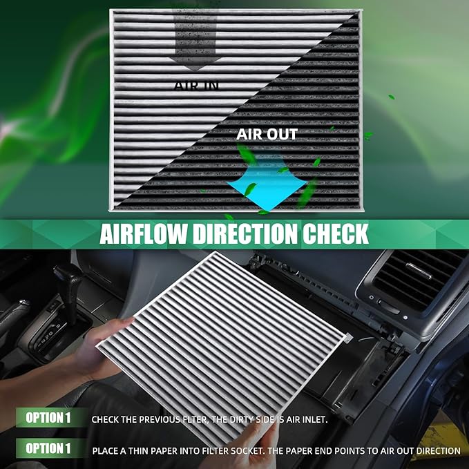 CF11966 Cabin Air Filter With Activated Carbon Compatible with Sierra 1500 2019-2023, Silverado 1500 2019-2023, Yukon 2021-2023, Equinox 2018-2023, Blazer 2019-2023 CP966, 6091C