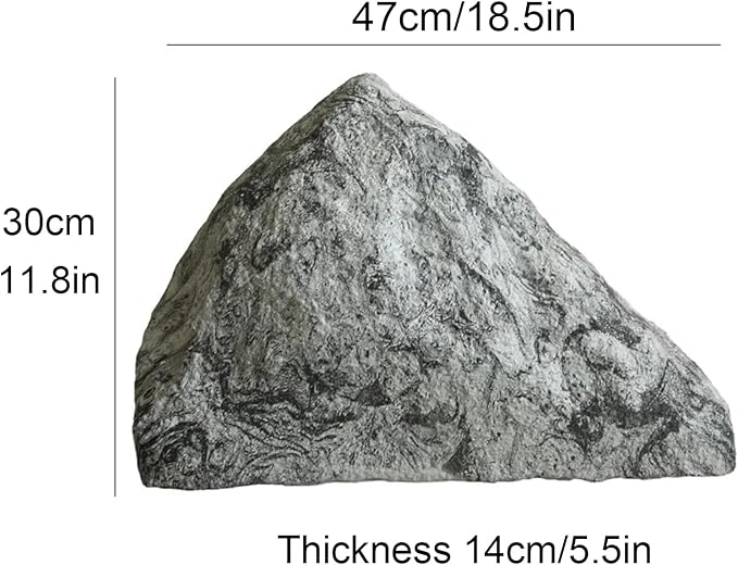 Outdoor Fake Rock Cover Realistic Lightweight Fiberglass Artificial Landscape Boulder Enclosure Protection Dome for Well Pump Septic Tank Electrical Boxes R (R)