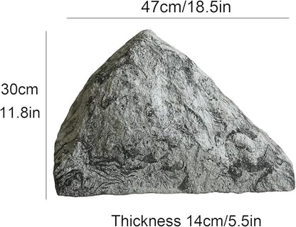 Outdoor Fake Rock Cover Realistic Lightweight Fiberglass Artificial Landscape Boulder Enclosure Protection Dome for Well Pump Septic Tank Electrical Boxes R (R)