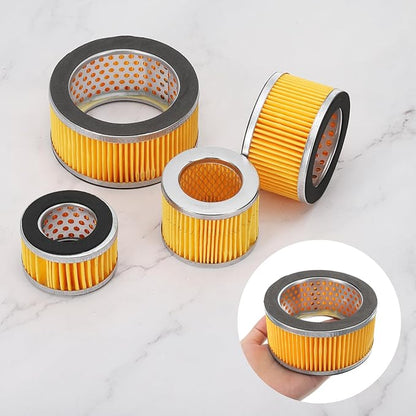 PATIKIL 4.2 x 2 Inch Air Compressor Intake Paper Filter 4 Pack Piston Type Air Filter Elements Replacement for Blowers Generators Filter Particles to Reduce Noise, Yellow