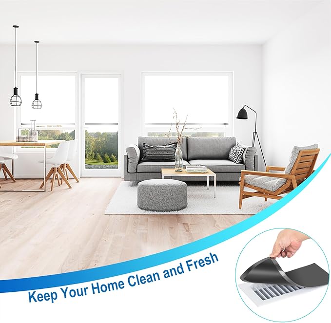 Magnetic Floor Register Vent Covers, 5.5 x 12 Inch Superior Hold Vent Covers for Home, Air Vent Covers for Sealing Floor, Wall, and Ceiling Registers, RV and HVAC