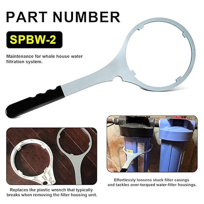 Whole House Water Filter Wrench 6.29 in, Compatible with SPBW-2 Big Blue Metal Water Filter Housing Wrench