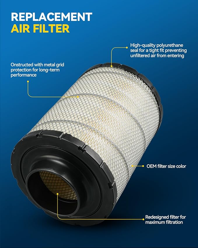 PHILTOP 46637 Engine Air Filter Compatible with Donaldson B085011, Baldwin PA2818, Fram CA6818, Cummins 3912020, Hasting AF2329, Napa 6637, Wix 46637
