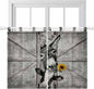 Funny Farm Animals Bedroom Curtains 63 Inch Length, Window Curtains Tab Top, Vintage Barn Grey Sunflowers Light Filtering Window Treatments Drapes 42"x63" 2 Panel