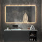 500 X800 mm Illuminated Backlit LED Bathroom Mirror, Wall Mounted Multifunction Bathroom Vanity Mirror with Lights and Demister Pad, Energy-Saving Illuminated Smart Mirror