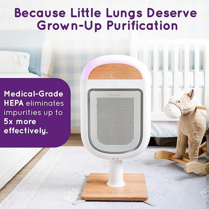 Air Purifier for Baby | Proprietary Safe-Sleep Design | Medical-Grade HEPA Filtration | Laser-Accurate Air Quality & Temp Sensors | Smart Parent-Approved Features