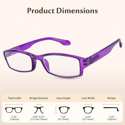 TruVision Readers Reading Glasses, Comfort Spring Hinges for Men and Women, 9501HP