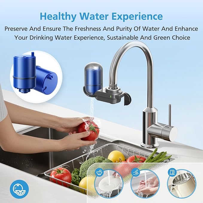 3 Pack RF9999 Faucet Mount Replacement Filter For ALL PUR/PUR PLUS Faucet Filtration Systems, 3-in-1 Powerful & Natural Mineral Filtration, Lead Removal, 9-Month Value, Blue, *NSF Certified