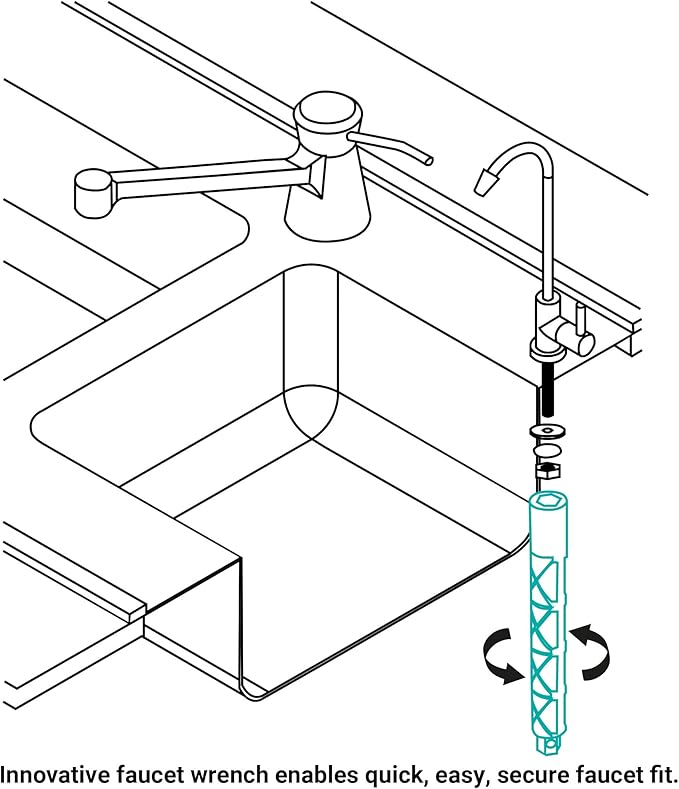 Metpure Non-airgap NSF Certified RO Faucet Reverse Osmosis Drinking Water Filtration System Water Dispenser Spout (Satin Nickel). Vase Style with Faucet Wrench.