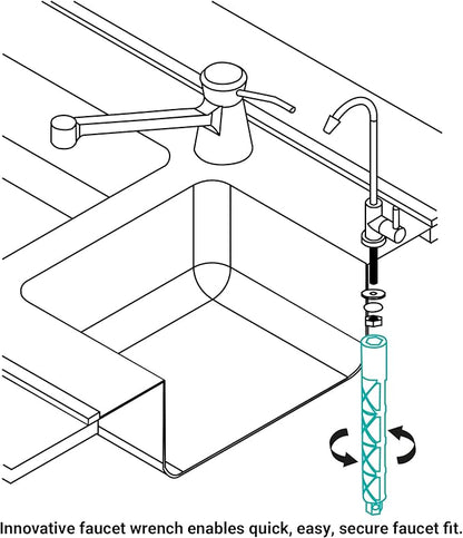 Metpure Non-airgap NSF Certified RO Faucet Reverse Osmosis Drinking Water Filtration System Water Dispenser Spout (Satin Nickel). Vase Style with Faucet Wrench.
