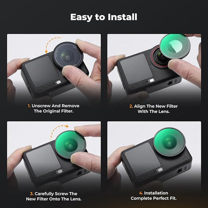K&F CONCEPT Screw on UV Filter Compatible with DJI Osmo Action 6, MCUV Ultraviolate Daily Protection Filter, HD Optical Glass Multi-Coated Action Camera Accessories