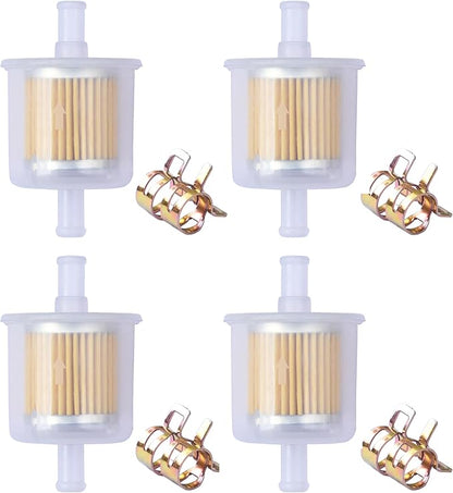 Universal Replacement Gas Inline Fuel Filters for Motorcycles, Cars, Trucks And Gasoline Powered Engines 3/8 Inch (Pack of 4)