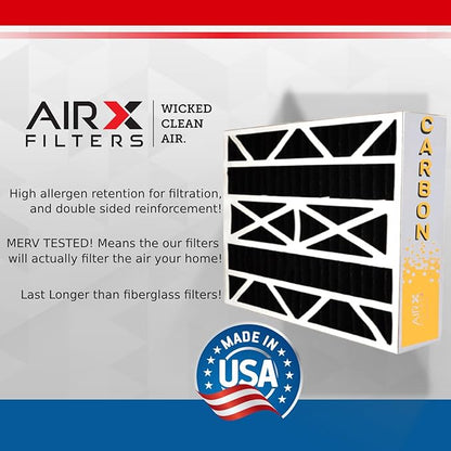 AIRX FILTERS WICKED CLEAN AIR. 24x24x4 Air Filter Odor Eliminator Carbon Filter MERV 7 AC HVAC Furnace Filters 6 Pack