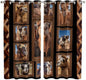 2 Panel Kitchen Cafe Curtains, Desert Camels Sunlight Filtering Nature Air Through, Home Decor Window Covering Tier Curtains for Living Room 80W x 63L inch Brown Wildlife Farmhouse Animals Rustic