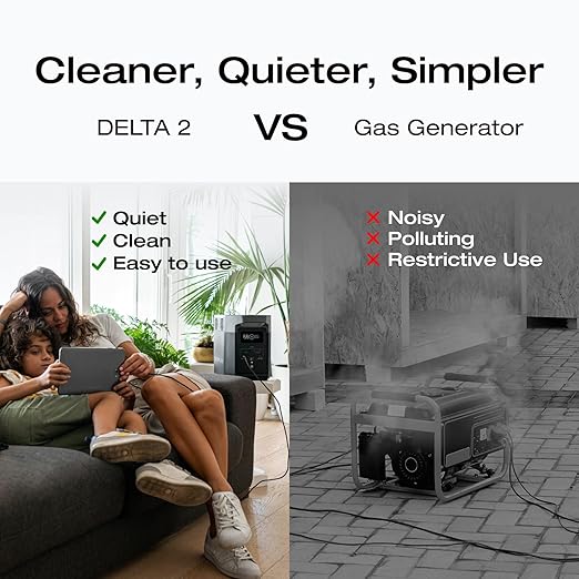 EF ECOFLOW Solar Generators, DELTA 2 Portable Power Station with 2PCS 100W 12V Solar Panels, 1024Wh LFP Battery, Fast Charging, Power Station for Home Backup, Camping&RVs