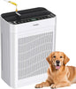 Air Purifier for Home Large Room Bedroom Up to 3000 Sq Ft with Washable Filters, H13 Hepa Double-Sided Air Filter Purifier PM 2.5 Sensor, Air Cleaner for Dust, Pets, Smoke, Pollon 22dB (White)