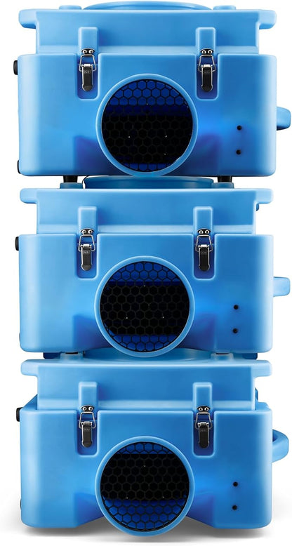 BlueDri Air Shield 550 HEPA Air Scrubber, Water Damage Restoration Equipment Air Purifier, Covers 1400 Sq. Ft, Daisy Chain Capable, For Commercial Use, Blue, BD-AS-550