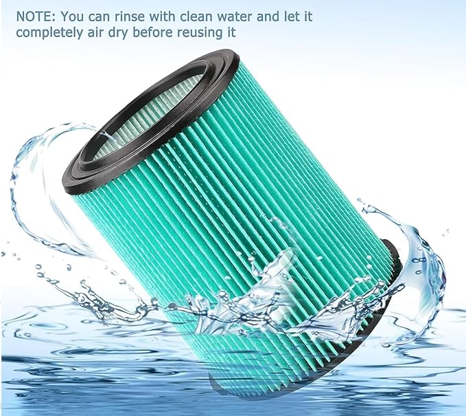 2 Pack VF6000 5-Layer Pleated Replacement Vacuum Filter Compatible for Rigid Shop Vac 5-20 Gallon Wet/Dry Vacuums,Fit for Husky 6-9 Gallon Vacs